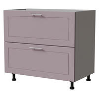 SCHUBLADENUNTERSCHRANK Bari D2/90 Grau / RAL 4009 pastellviolett 90 / 50 / 82cm REJS Vollauszug - Violett/Grau, Holz/Holzwerkstoff (90/82/50cm) - Feldmann-Wohnen