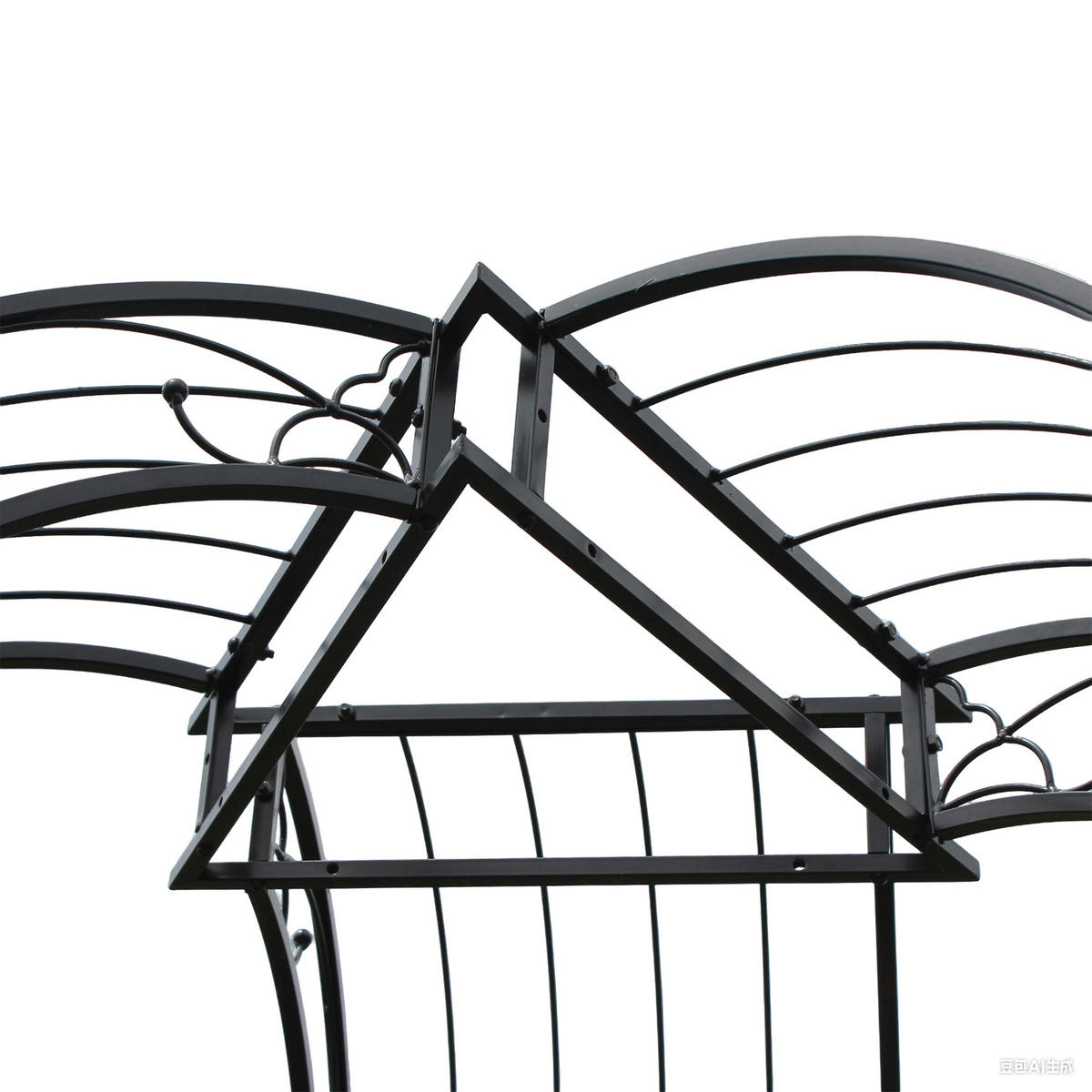 ROSENPAVILLON - Schwarz, Metall (178/250/178cm) - Relaxdays