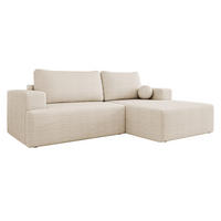 ECKSOFA Mivo, Seite: Rechts - Sandfarben/Schwarz, Holz/Kunststoff (266/163cm) - MIRJAN24