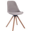 STUHL Samt grau - Eukalyptusholzfarben/Grau, Holz/Textil (48/84/56cm) - CLP