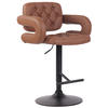 BARHOCKER Dubai, Gestell schwarz, Kunstleder Cognac - Cognac/Schwarz, Kunststoff/Textil (52/100/55cm) - TPFLiving