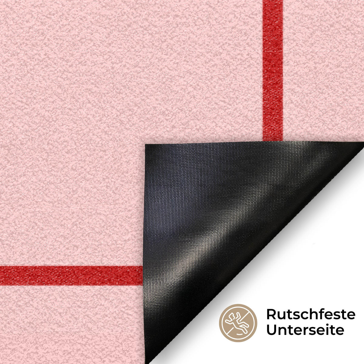 FUSSMATTE Willkommen - Schleife - Rosa Fußabtreter 90x60 cm - Rosa, Kunststoff (90/0.4cm) - MuchoWow