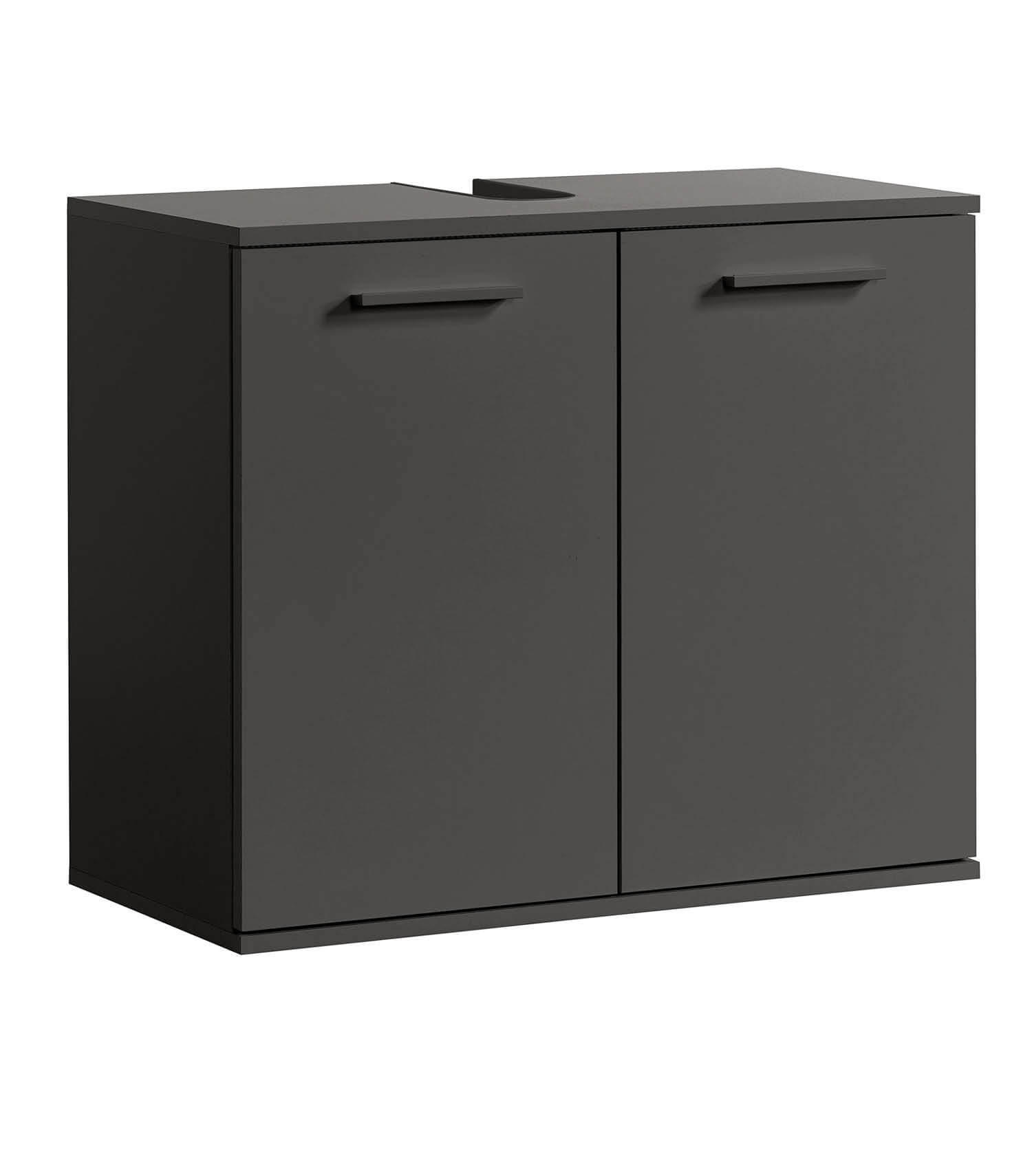 WASCHBECKENUNTERSCHRANK Der Waschbär - Anthrazit/Schwarz, Holzwerkstoff (70/60/34cm) - Mokebo