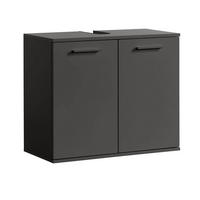 WASCHBECKENUNTERSCHRANK Der Waschbär - Anthrazit/Schwarz, Holzwerkstoff (70/60/34cm) - Mokebo