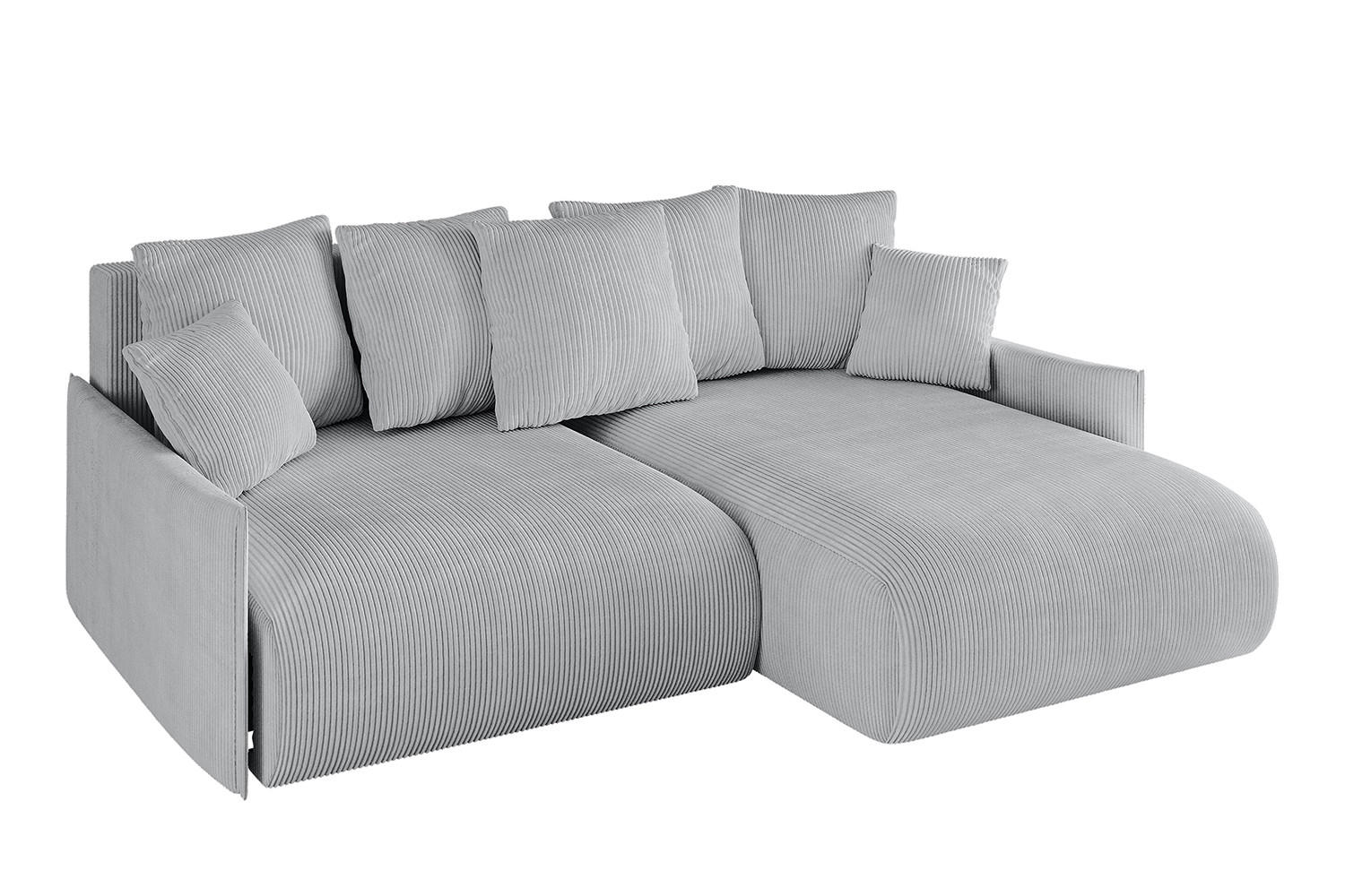 ECKSOFA Ottomane rechts ONESK-L -v1 216x177x72 Grau Cord - Grau, Holzwerkstoff/Kunststoff (177/216cm) - ALTDECOR