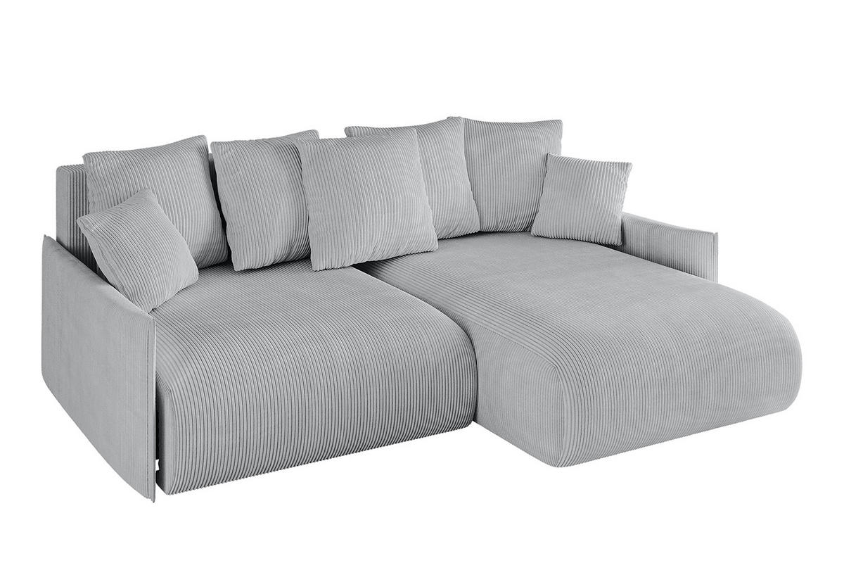 ECKSOFA Ottomane rechts ONESK-L -v1 216x177x72 Grau Cord - Grau, Holzwerkstoff/Kunststoff (177/216cm) - ALTDECOR
