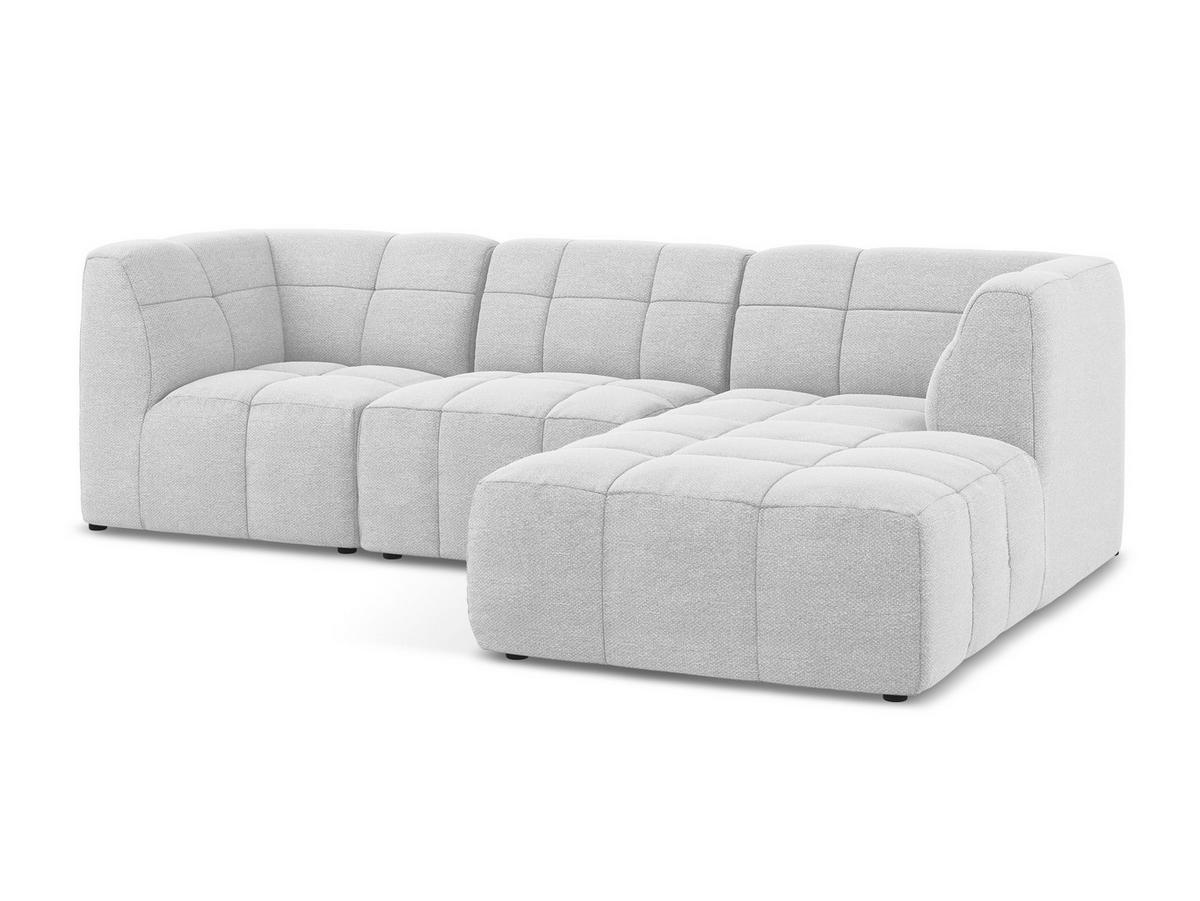 ECKSOFA Links Bouclé Stoff Grau - Taupe/Schwarz, Holzwerkstoff/Kunststoff (248/166cm) - Makamii