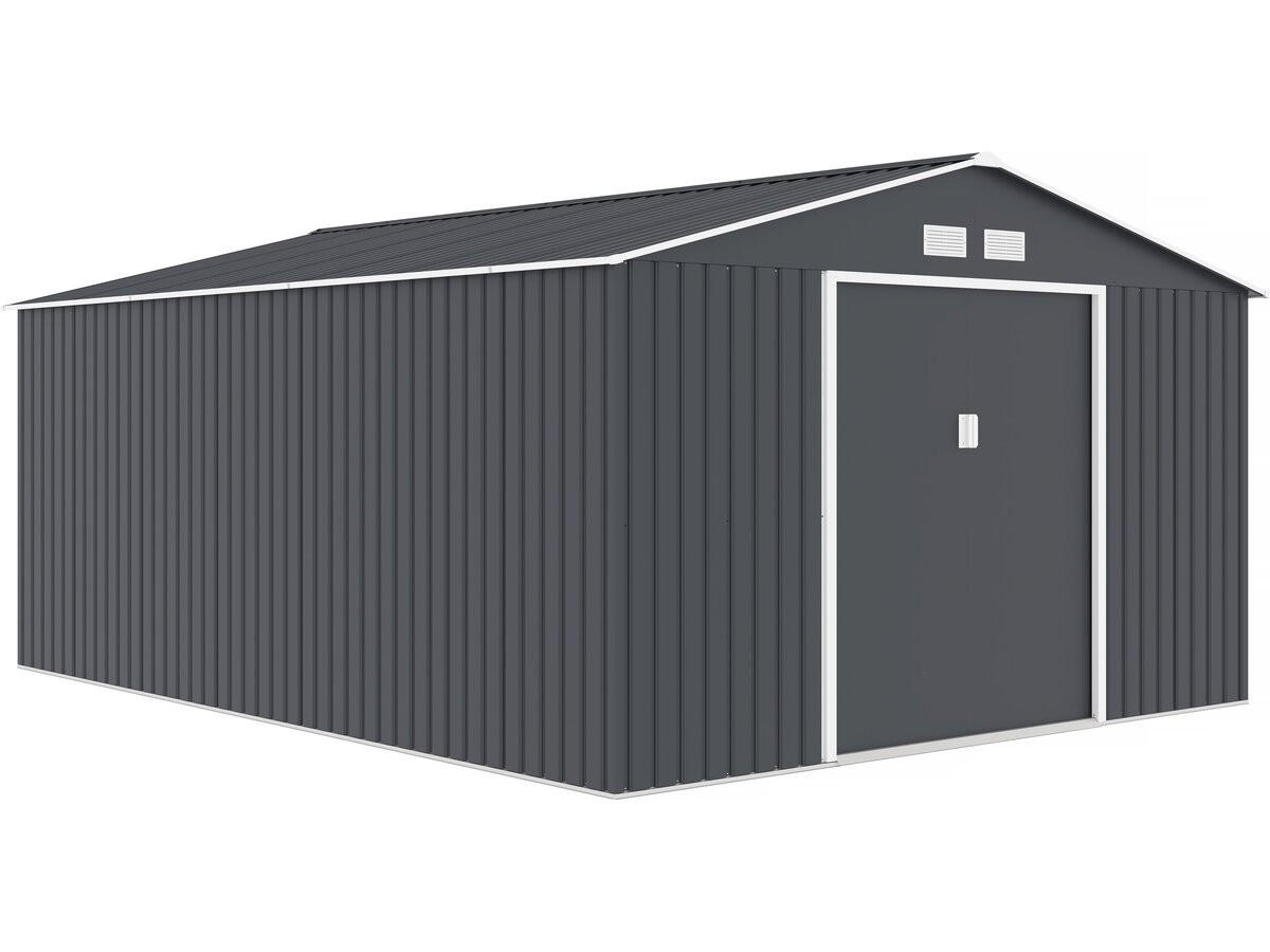 METALL-GARTENHAUS vegas Grau - Grau, Metall (446/210/340cm) - Habitat Garten