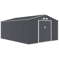 GERÄTESCHUPPEN AUS METALL Vegas Grau - Grau, Metall (446/210/340cm) - Habitat Garten