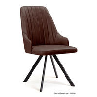ESSZIMMERSTUHL drehbar (8er-Set) Devyn 52x91x60 Schwarz/Braun - Schwarz/Braun, Kunststoff (60/91/52cm) - 58aufmkessel