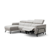 ECKSOFA RODEN 4-Sitzer mit Relax, creme, Veloursstoff - Creme, Holz/Textil (268/92cm) - Wozimo