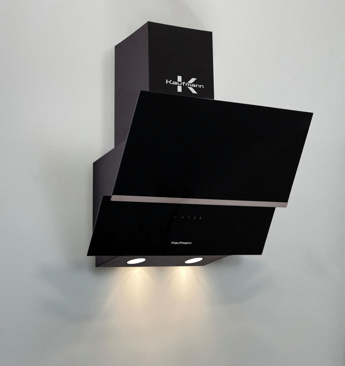 WANDHAUBE LUNA 60 BL, 1000 m³/h, 60 cm, Schwarz - Schwarz, Glas/Metall (59.6/82/40cm) - Kaufmann