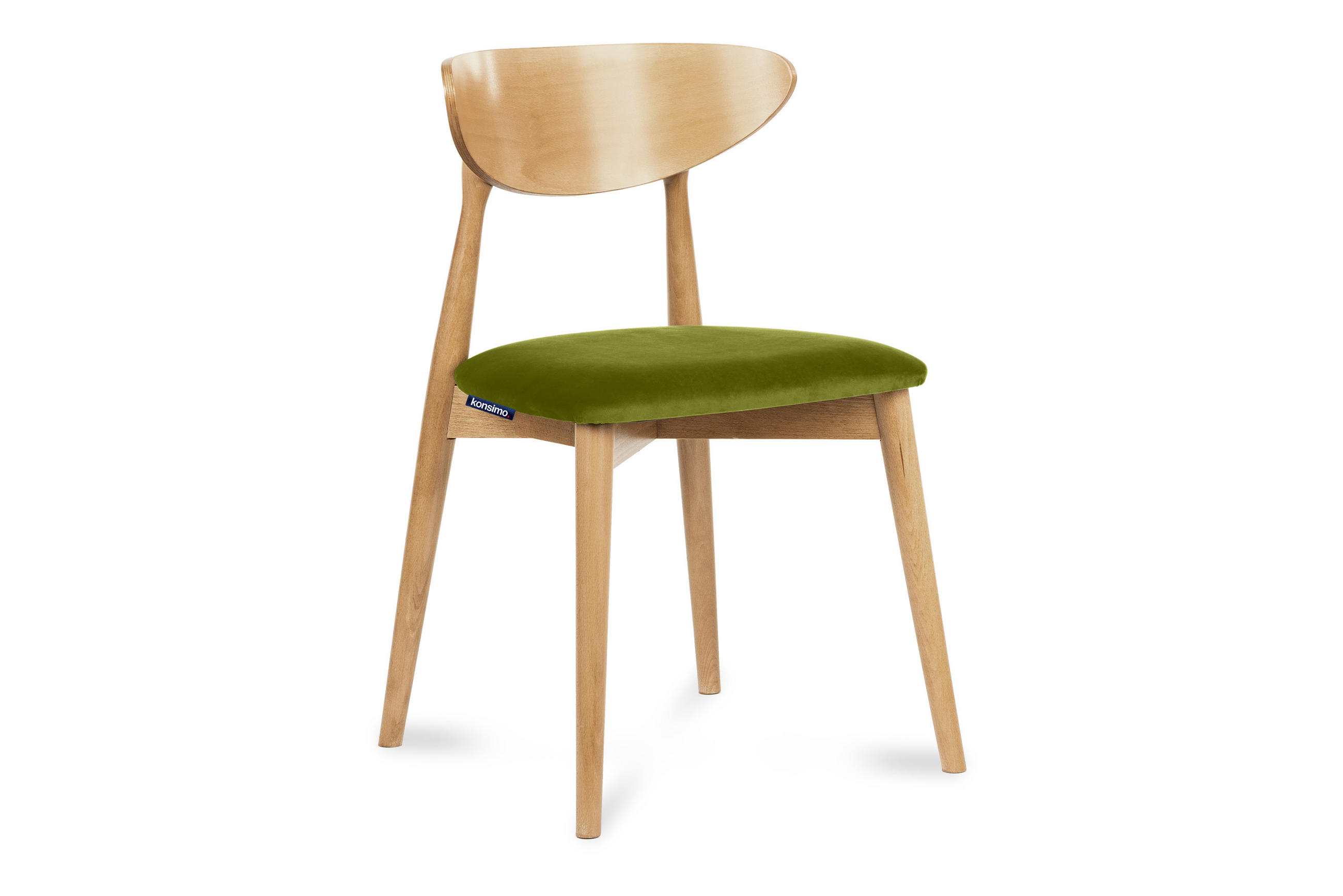 ESSZIMMERSTÜHLE RABI (2er-Set), oliv / Eiche hell - Eichefarben/Olivgrün, Holz/Buchenholz (47/79/45cm) - KONSIMO®