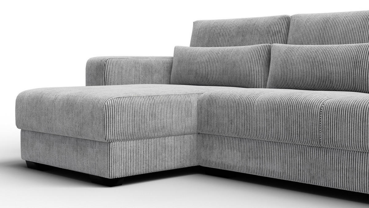 ECKSOFA OLI 4-Sitzer links, hellgrau - Hellgrau, Holz/Textil (295/172cm) - Courtois Laville