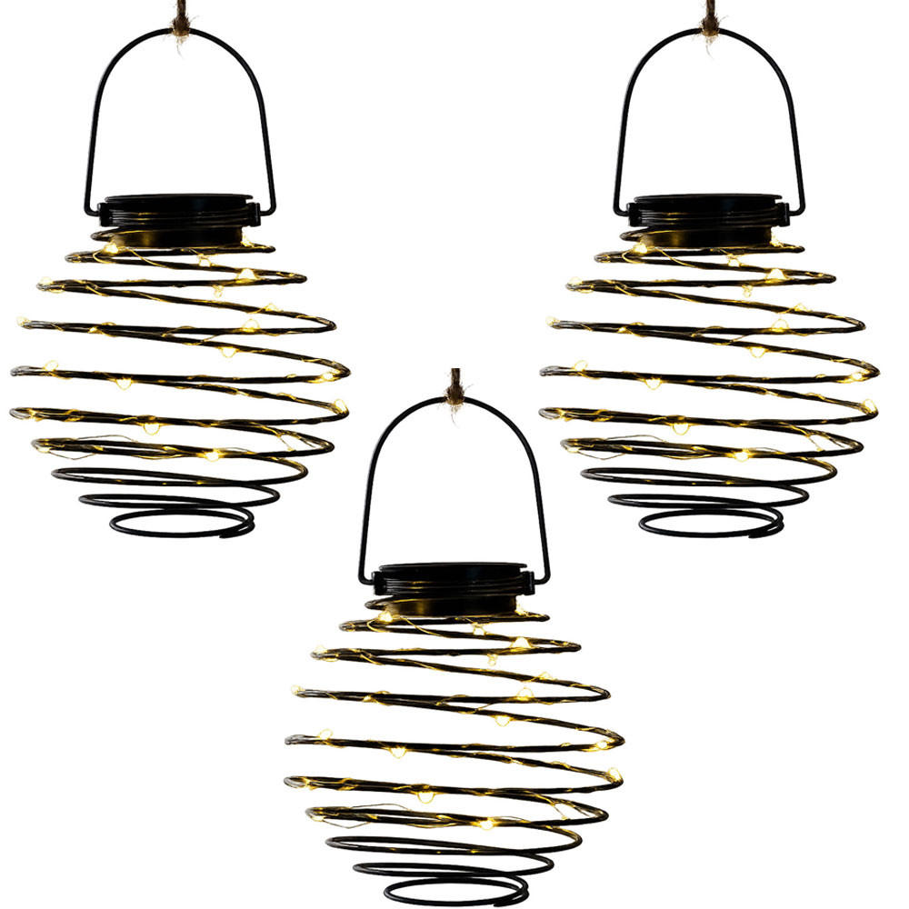 LED SOLARLEUCHTE Bienennest Anthrazit 3er Set - Anthrazit, Kunststoff (15/15/20cm)
