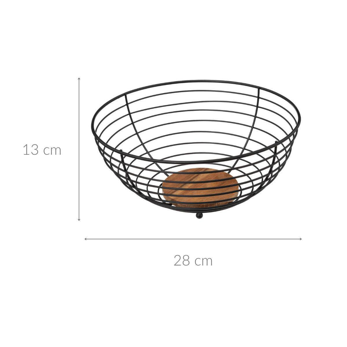 OBSTKORB Metall Ø 28 cm - Schwarz, Metall (28.1/13.1cm) - 5five Simply Smart
