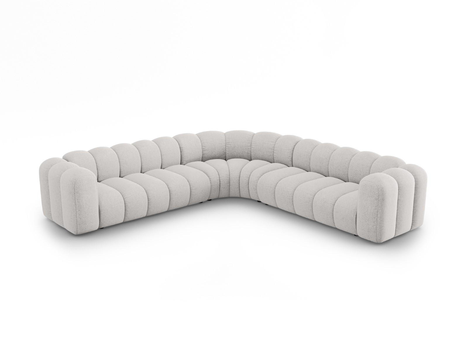 ECKSOFA symmetrisch modular Lupine aus Chenille-Stoff hellgrau 5 Sitzplätze - Hellgrau, Textil (309/309cm) - Micadoni