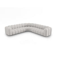 ECKSOFA symmetrisch modular Lupine aus Chenille-Stoff hellgrau 5 Sitzplätze - Hellgrau, Textil (309/309cm) - Micadoni