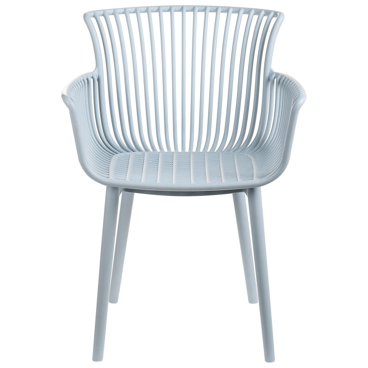 GARTENSTUHL 4er-Set Hellblau Pesaro - Blau, Kunststoff (58/84/45cm) - Beliani