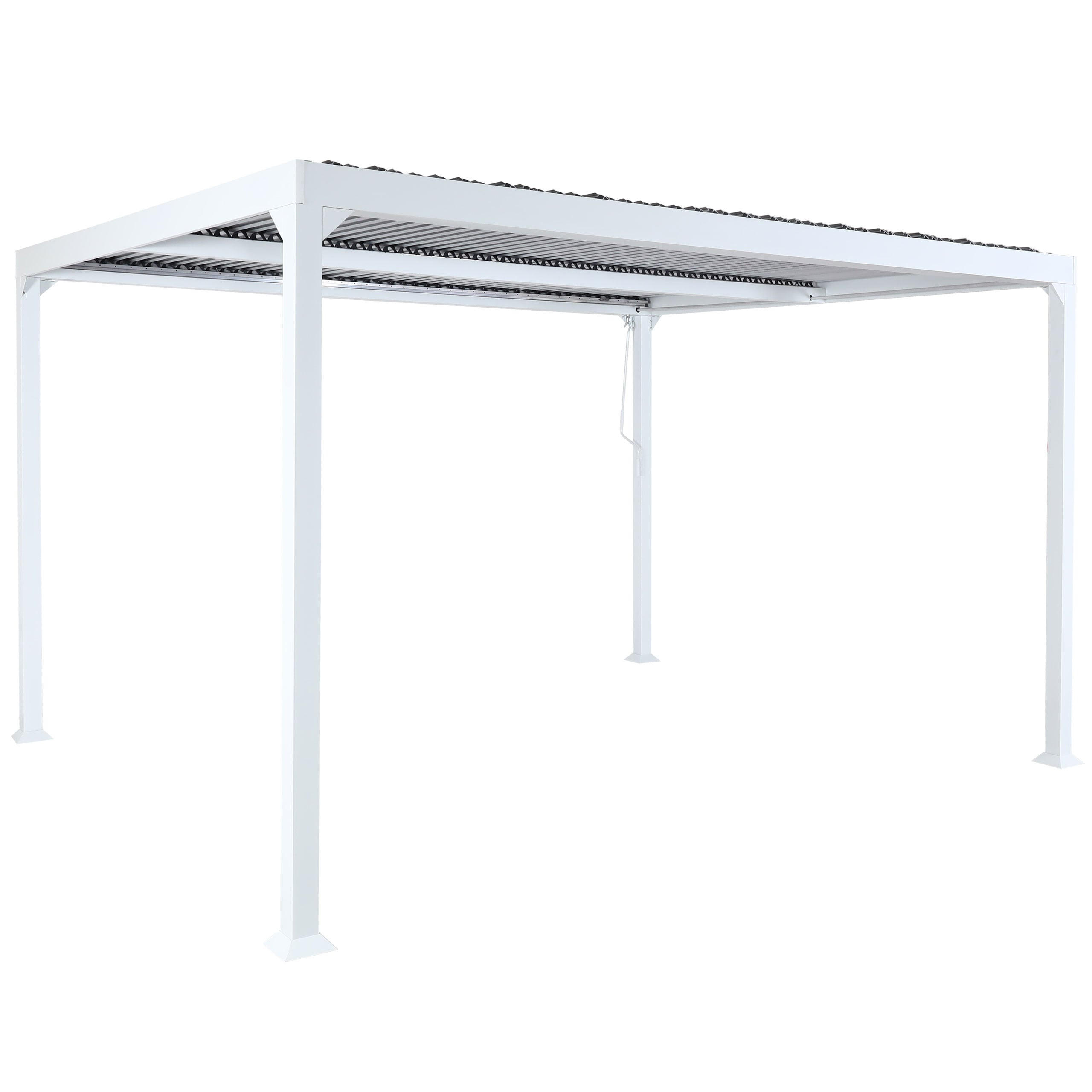 PERGOLA Alu 224x370x300cm Weiß - Weiß, Metall (370/224/300cm) - BERLINLODGE