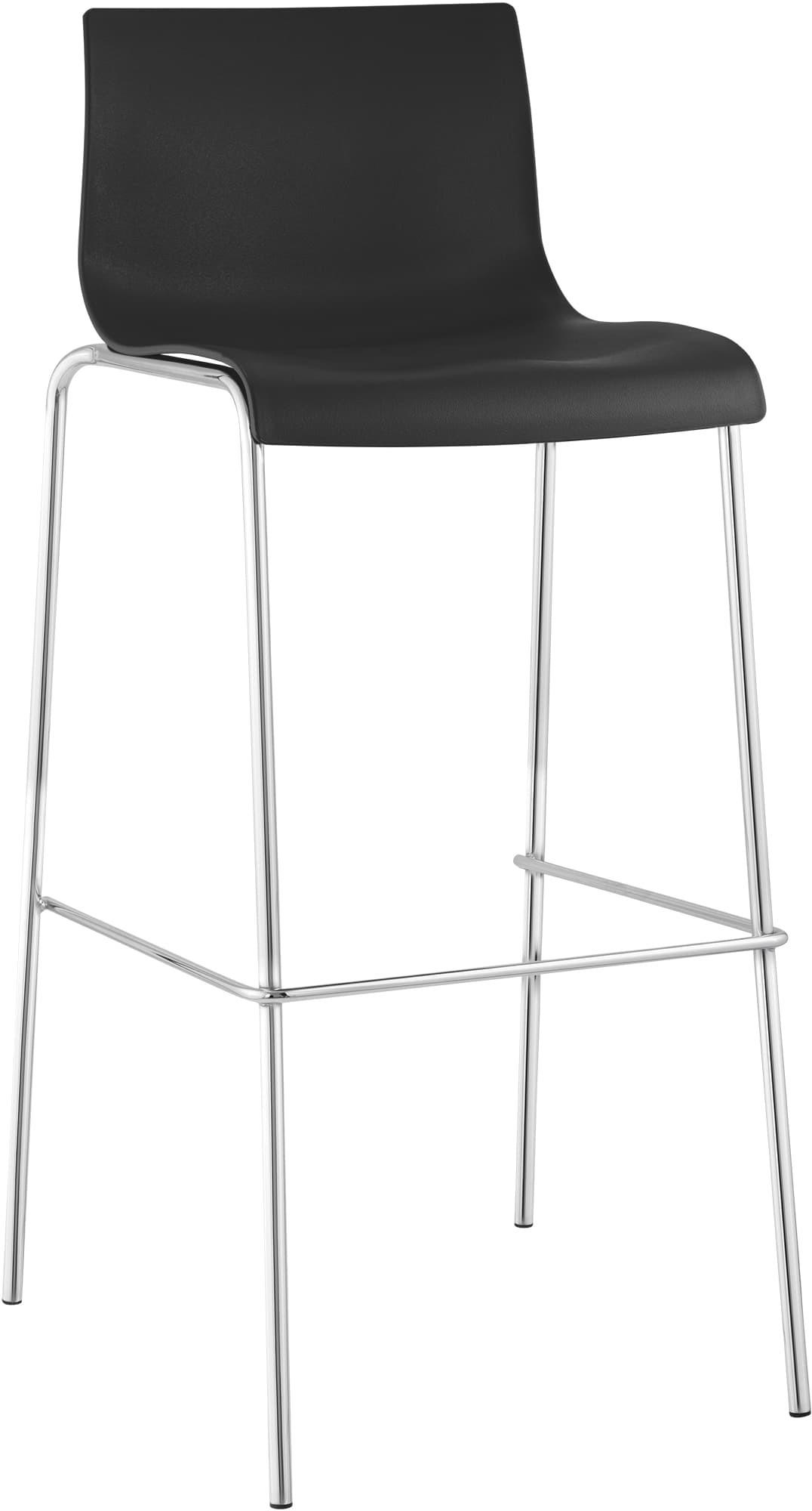 BARHOCKER Kunststoff Schwarz - Chromfarben/Schwarz, Kunststoff/Metall (43/100/48cm) - CLP