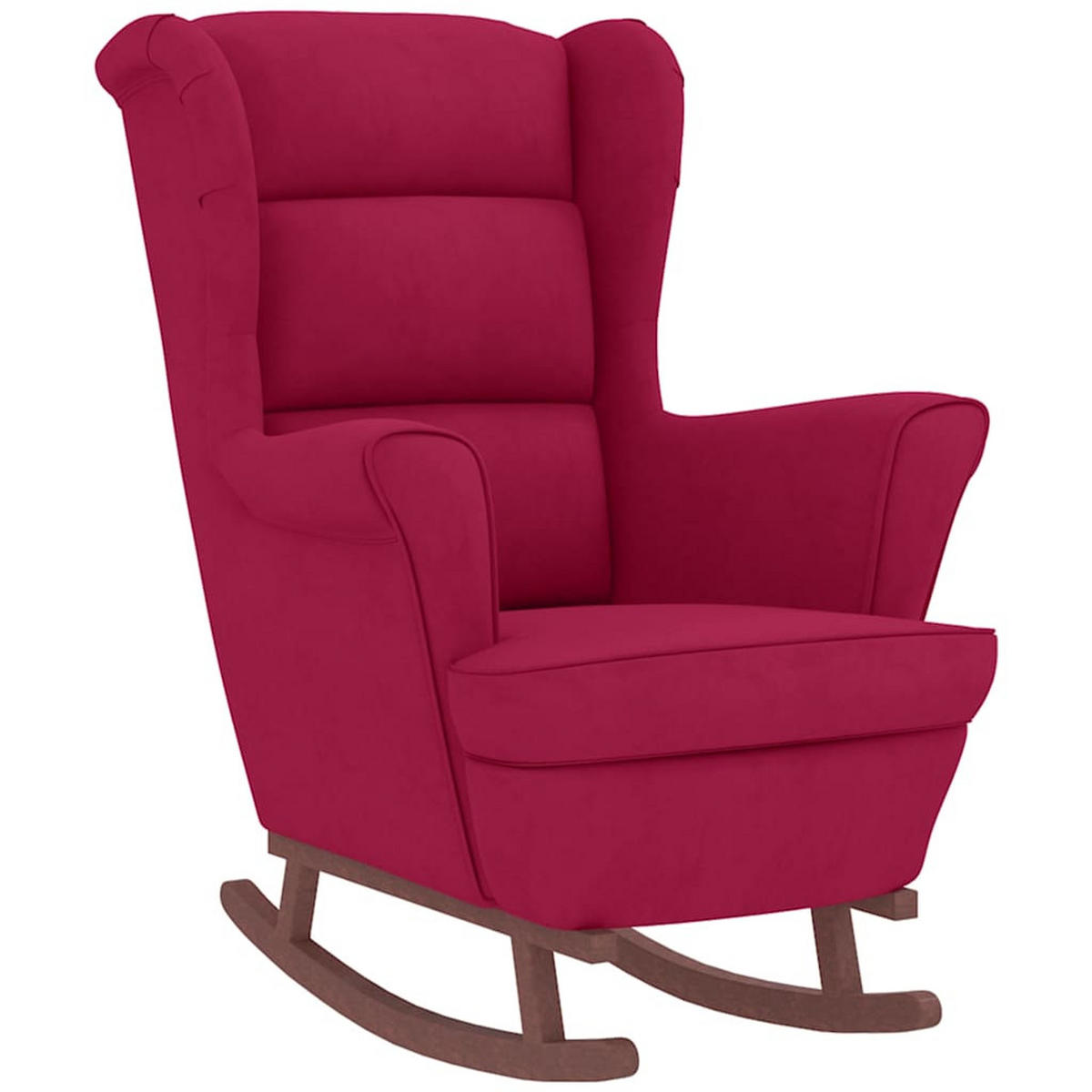 SCHAUKELSESSEL MIT HOCKER 78/93/97 cm Rot Samt - Rot, Textil (93/97/78cm) - vidaXL