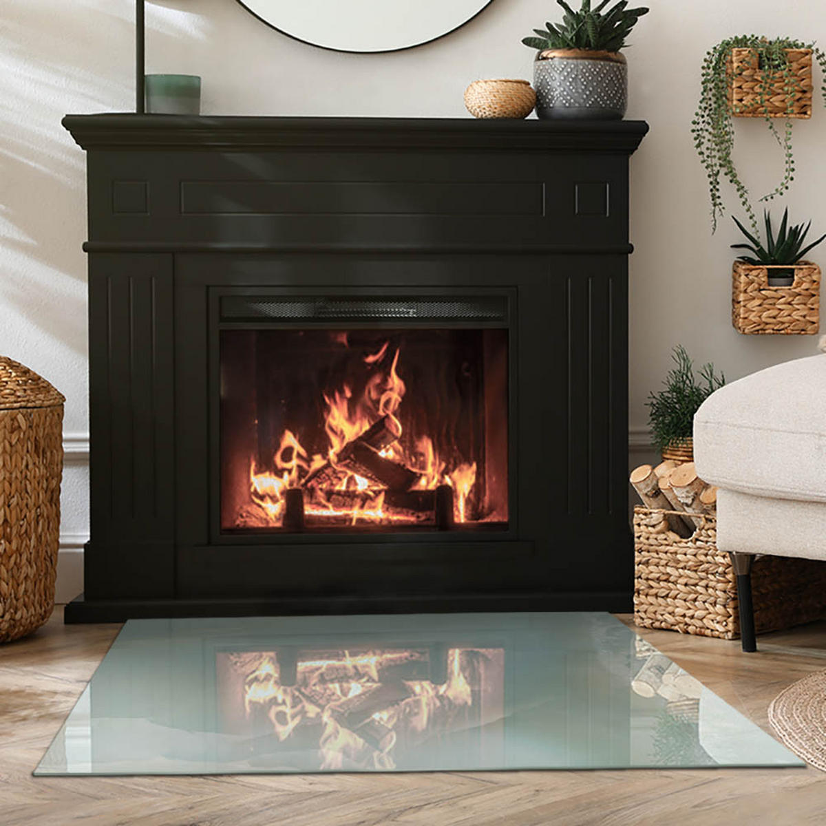 GLASPLATTE für Kamin 100x70 cm Türkis - Türkis, Glas (100/70/0.4cm) - ArtPrintCave