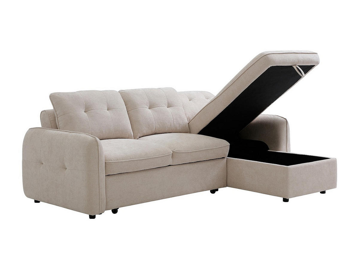 SCHLAFSOFA - 4 Personen - stoff - beige Pobava - Beige, Kunststoff/Textil (236/89/158cm) - Vente-Unique