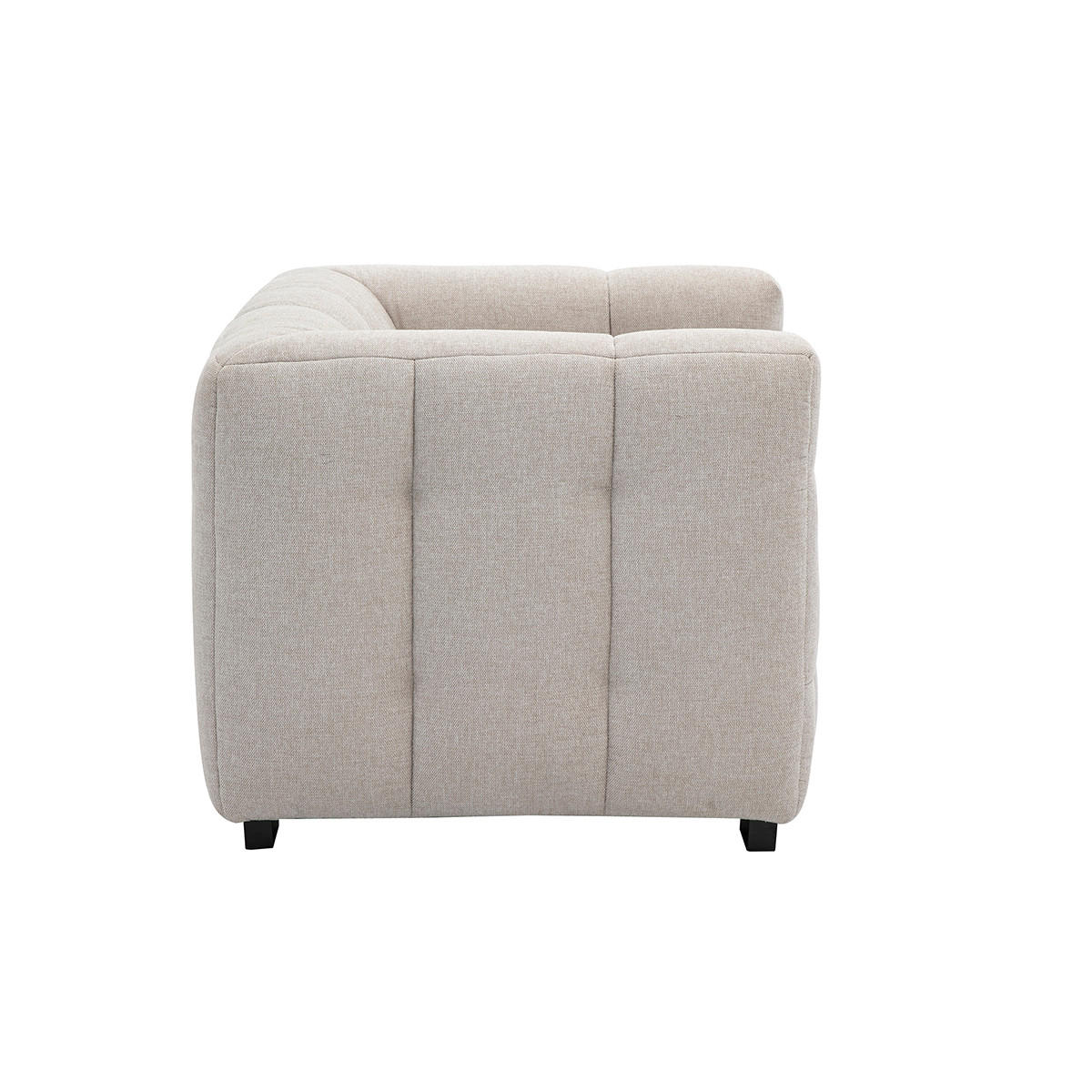 SESSEL Designer Stoff Effekt-Samt Beige CORTO - Beige, Textil (90/74/101cm) - Miliboo