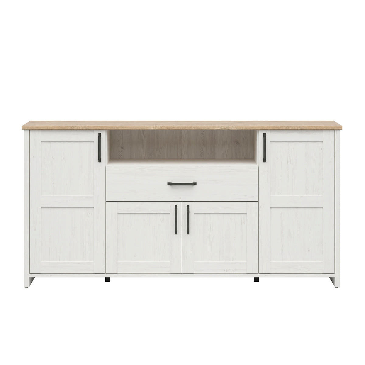 SIDEBOARD Aksel Weiß und Holz - Weiß, Holzwerkstoff (194/99/43cm) - Petits-meubles