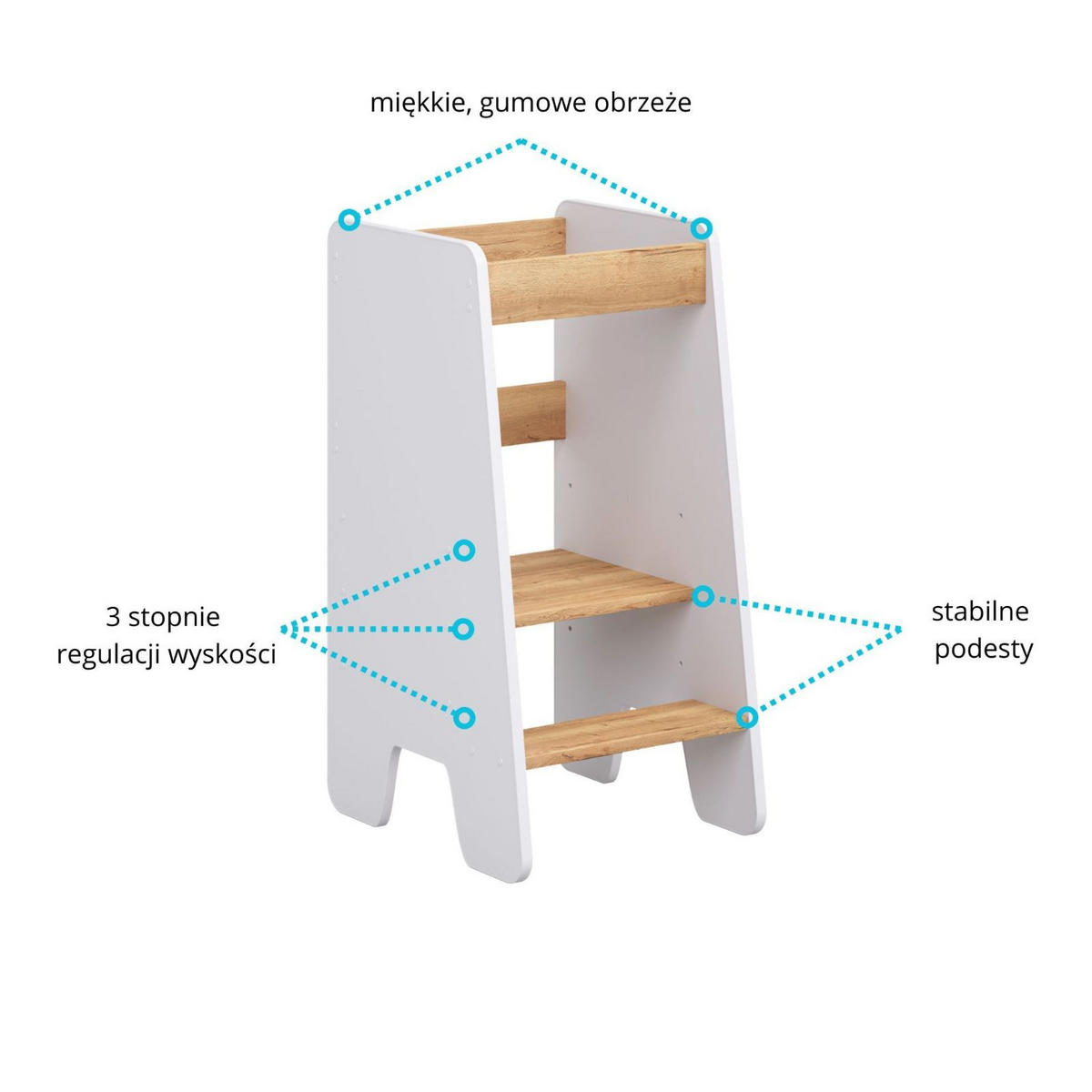 LERNTURM Maja - Weiß, Holzwerkstoff (40/80/45cm) - RAUMHIRSCH FURNITURE