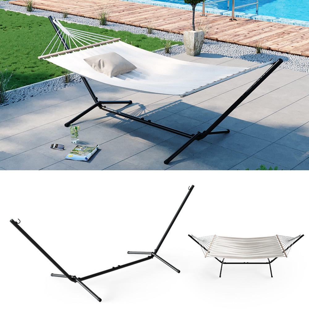 HÄNGEMATTENGESTELL Schwarz 362 cm - Schwarz, Metall (100/362/100cm) - OK-Living