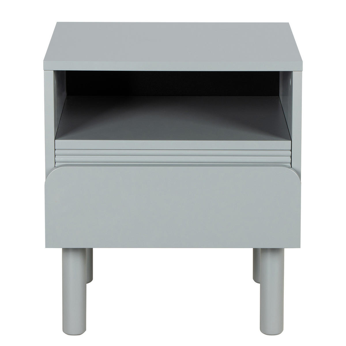 NACHTKOMMODE - Teilmassivholz - Grau, Holzwerkstoff/Metall (48/55/40cm) - home24