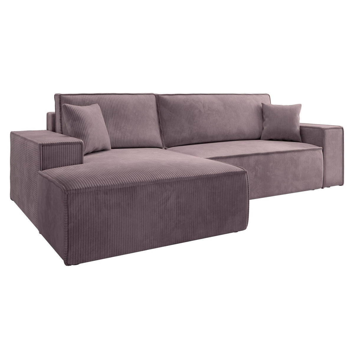 ECKSOFA Farese Rosa mit Cordbezug, links - Pink/Schwarz, Kunststoff/Textil (267/167cm) - Selsey