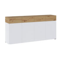 SIDEBOARD Rimini Weiß / Artisan Eiche 180 / 40 / 86cm - Weiß/Braun, Holz/Holzwerkstoff (180/86/40cm) - Feldmann-Wohnen