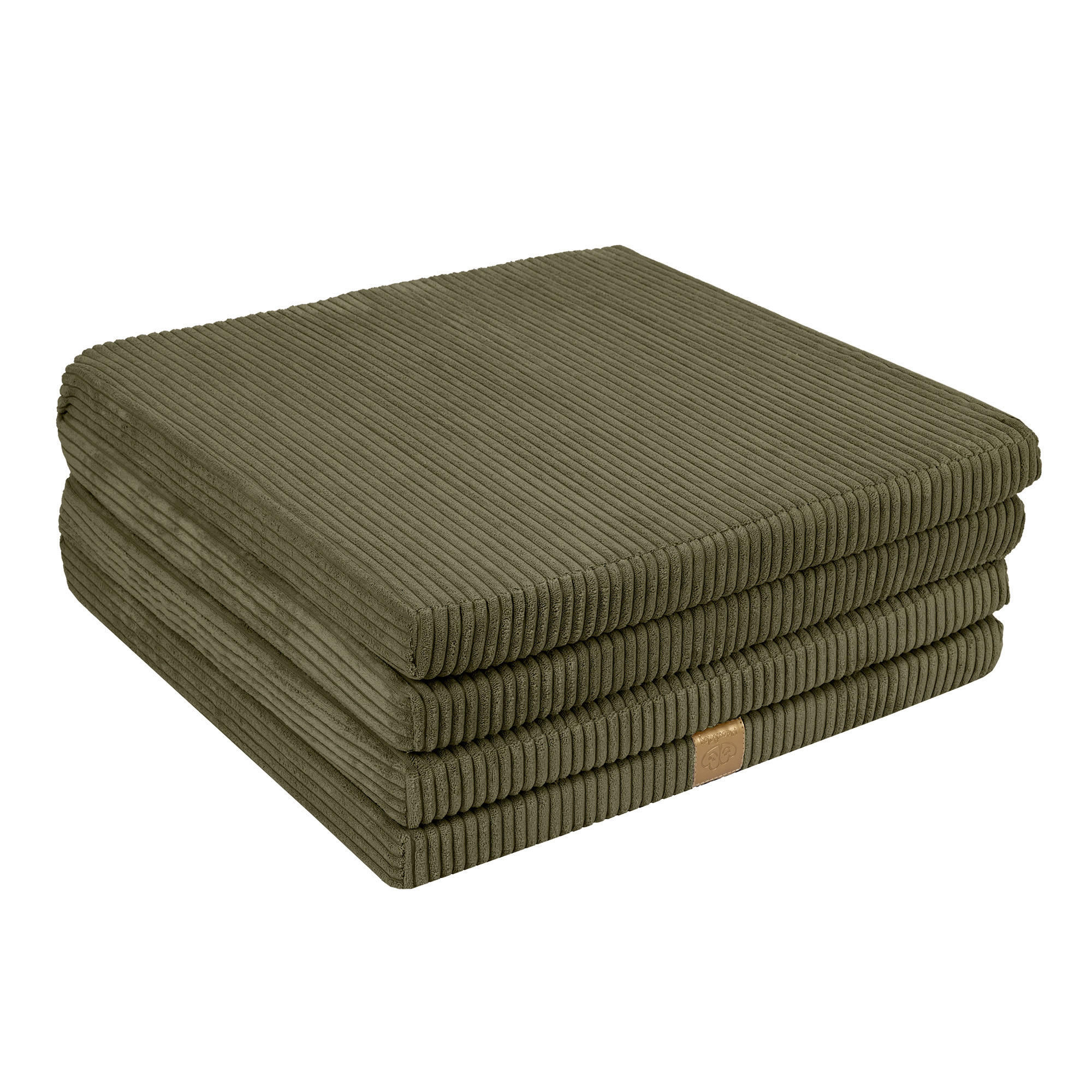 SPIELMATTE für Kinder, Quadratische, Aesthetic, Khaki - Dunkelgrün, Textil (120/120cm) - MeowBaby