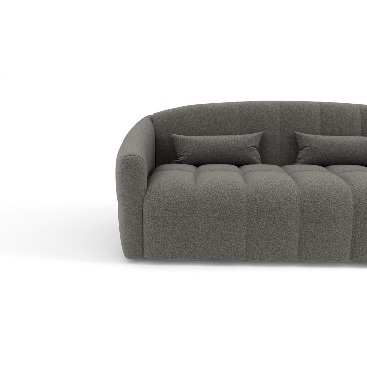 SCHLAFSOFA GERADE Bouclé-Stoff Graphitgrau 225cm - Graphitfarben/Grau, Textil (225/88/108cm) - Sia Home