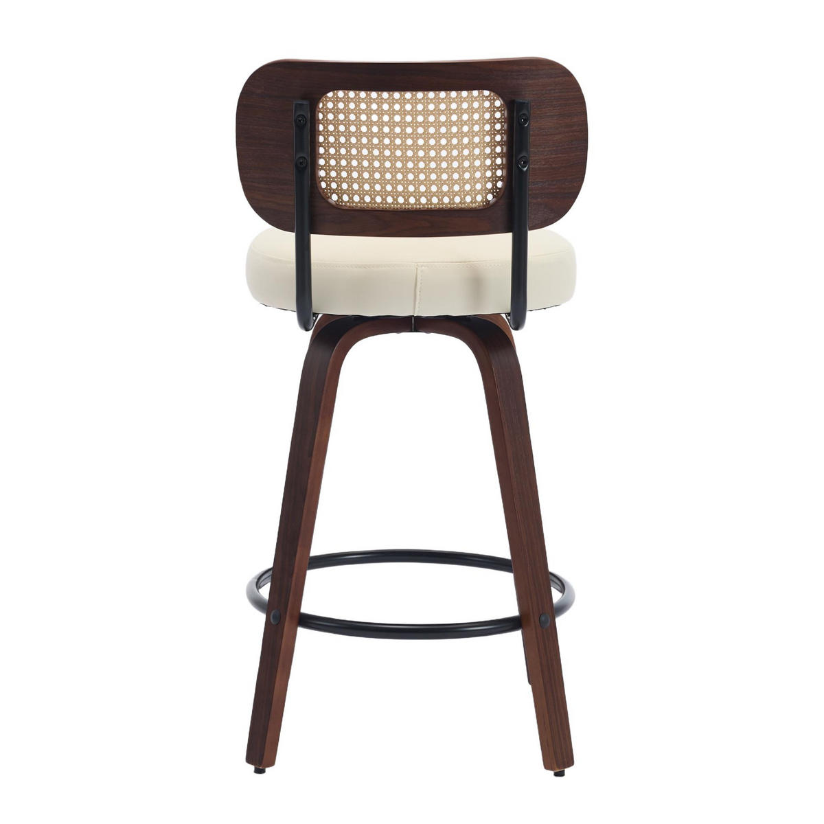 BARHOCKER 2er-Set,Drehstuhl,360° drehbar,PU-Leder,Beige - Beige, Holz (42/90/56cm) - LVHOM