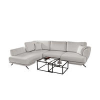ECKSOFA mit Schlaffunktion und Bettkasten - Schwarz/Weiß, Textil/Metall (276/191cm) - Eltap