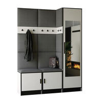 GARDEROBE ROJ 20 - 159,6x205x39cm Weiß + Stoff Grau - Weiß/Grau, Holzwerkstoff (159.6/205/39cm) - Kier Furniture