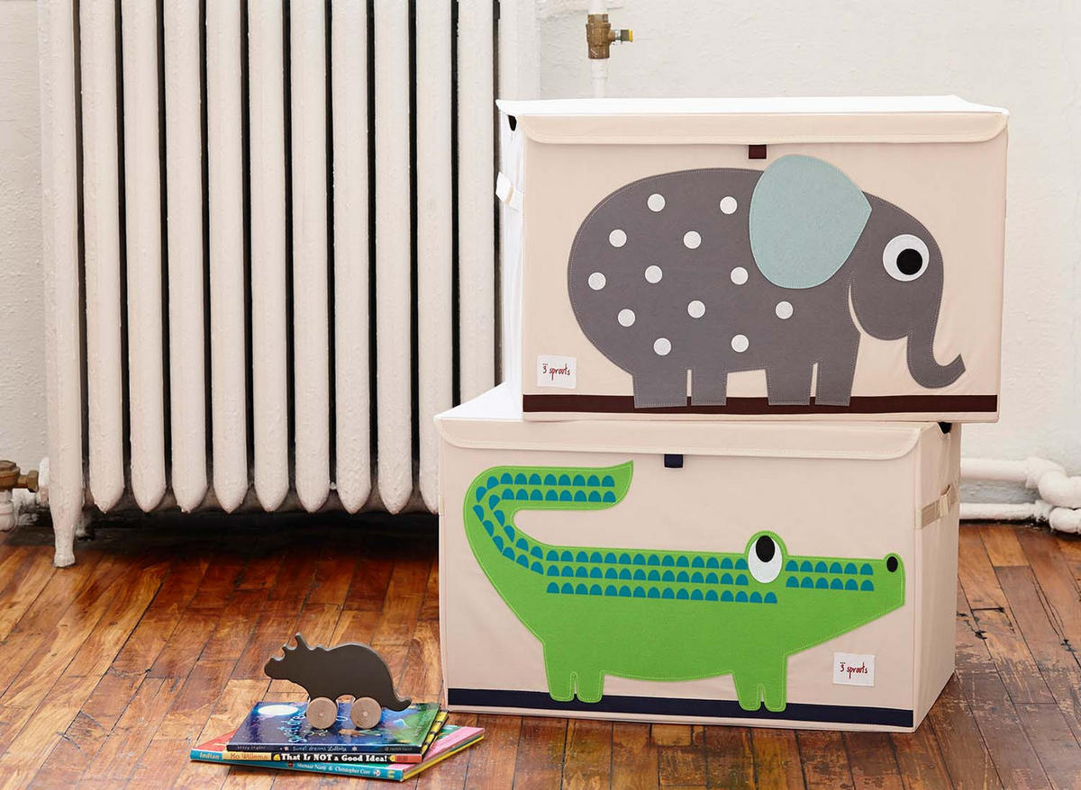 AUFBEWAHRUNGSKISTE Elefant 38x61x37cm - Naturfarben, Textil (61/37cm) - 3Sprouts