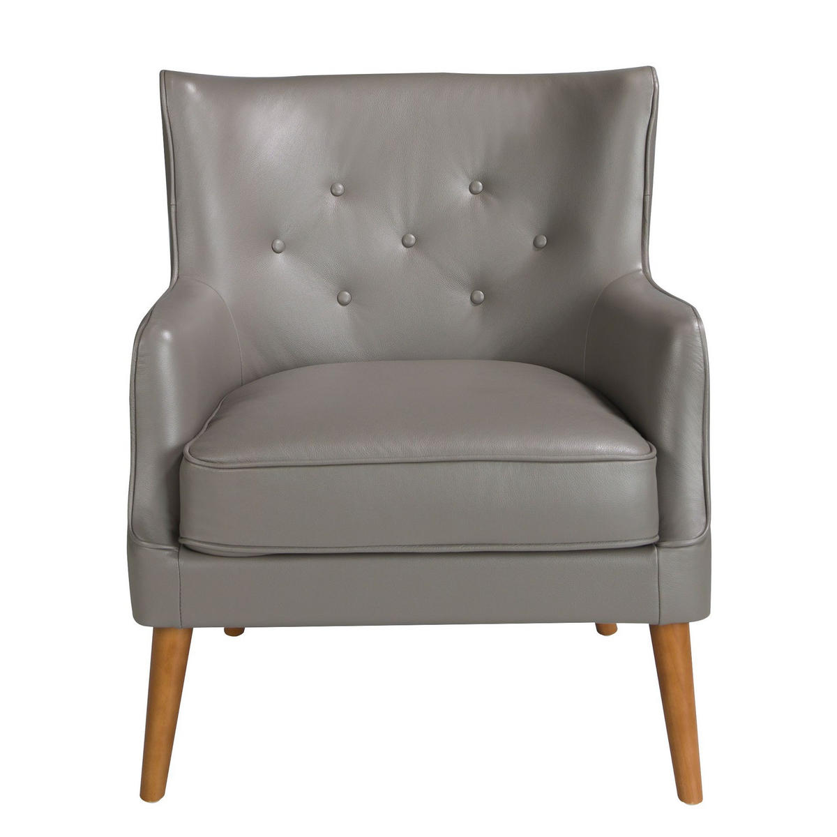 CHESTER Sessel dunkelgrau Leder - Dunkelgrau/Anthrazit, Leder/Holz (75/89/80cm) - ANGEL CERDA