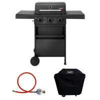 GASGRILL COMPACT 3+0 Set - Schwarz, Metall (113/100/48cm) - TAINO