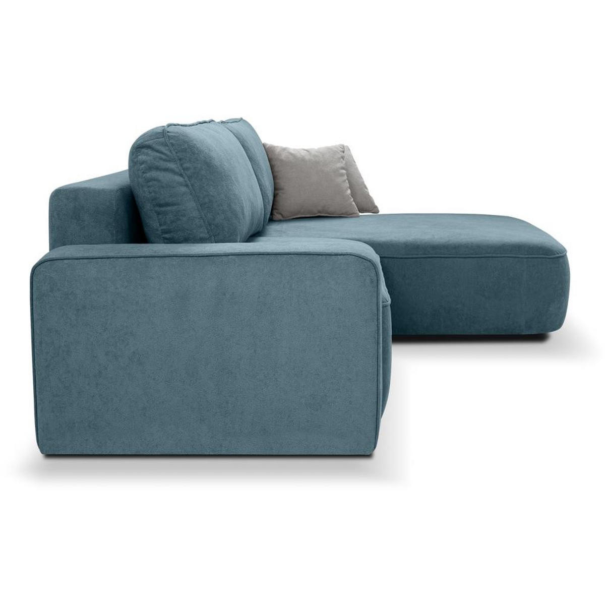 ECKSCHLAFSOFA Torre blau velours rechts - Blau, Textil (258/171cm) - Beautysofa
