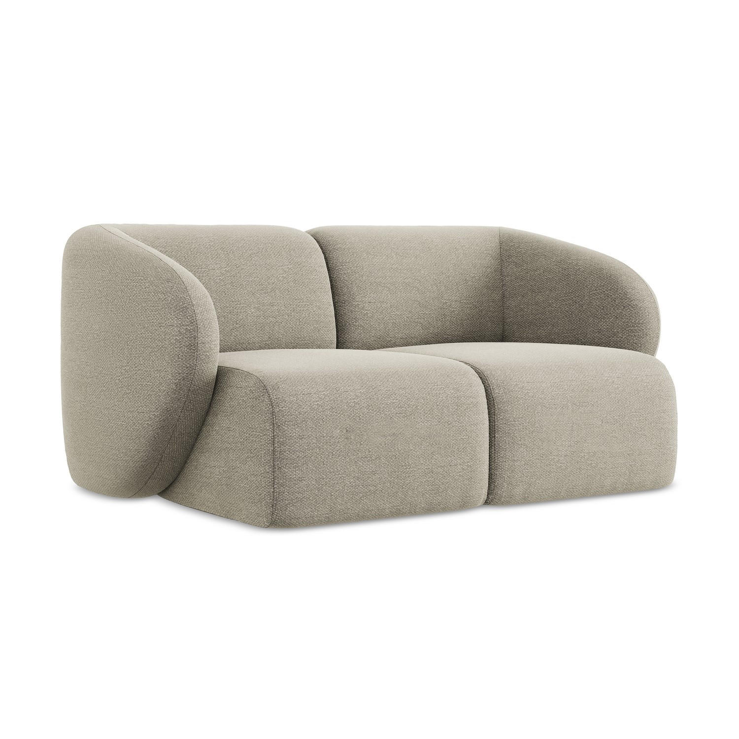 2-SITZER-SOFA Bouclé Stoff Grau - Taupe/Schwarz, Holzwerkstoff/Kunststoff (174/75/94cm) - LaMiaSofa