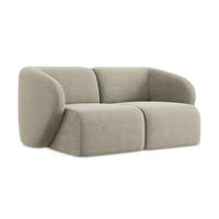 2-SITZER-SOFA Bouclé Stoff Grau - Taupe/Schwarz, Holzwerkstoff/Kunststoff (174/75/94cm) - LaMiaSofa
