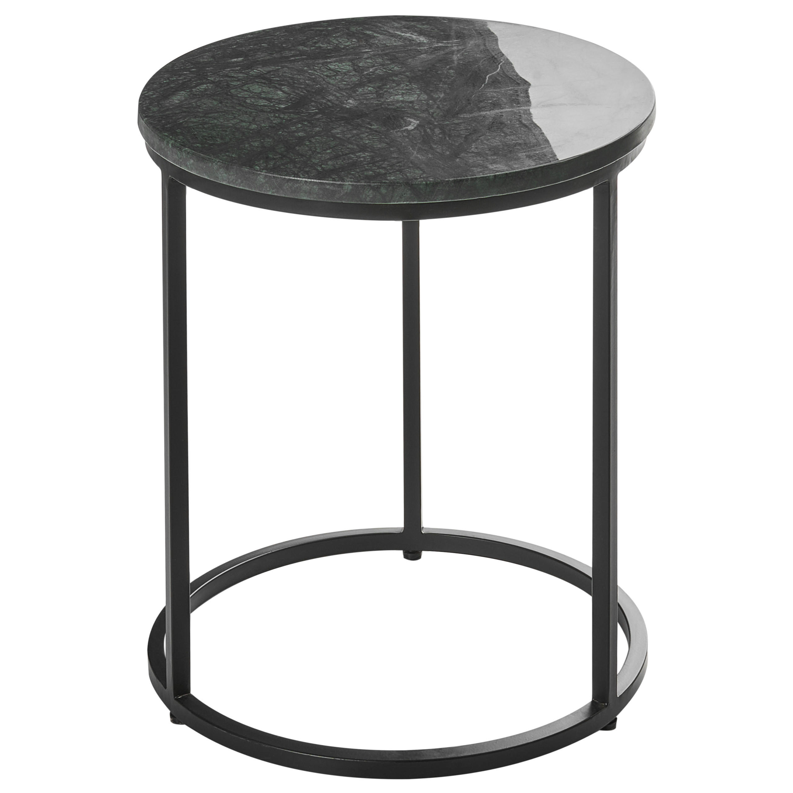 BEISTELLTISCH Marmor Dunkelgrün Tyrell - Schwarz/Grün, Keramik (40/40/45cm) - Beliani