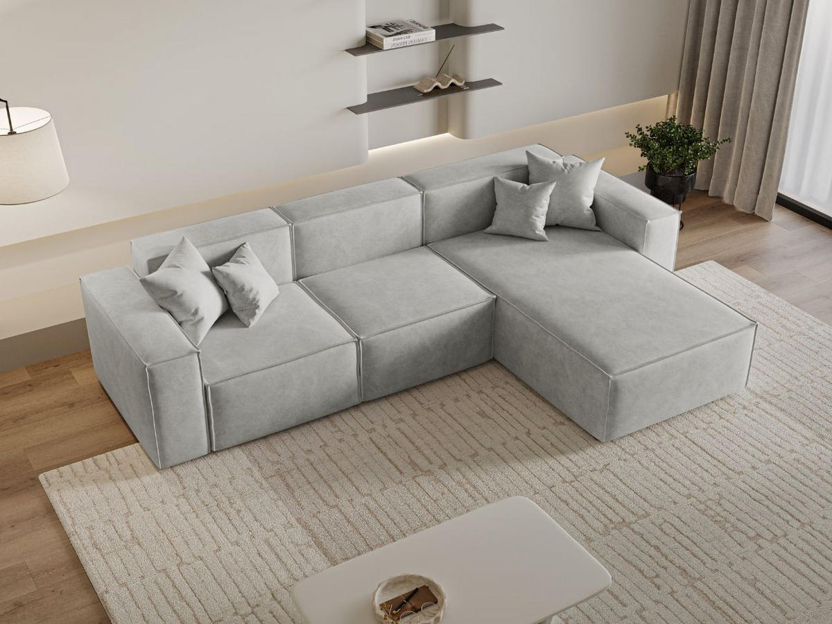 ECKSOFA Arizona Hellgrau Rechts - Hellgrau, Holz/Textil (265/180cm) - Graingold