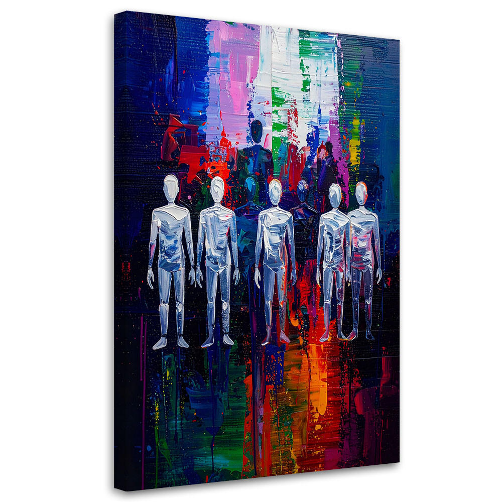 LEINWANDBILD Figuren Abstrakt Bunt 80x120cm - Multicolor, Textil (80/120cm) - Feeby