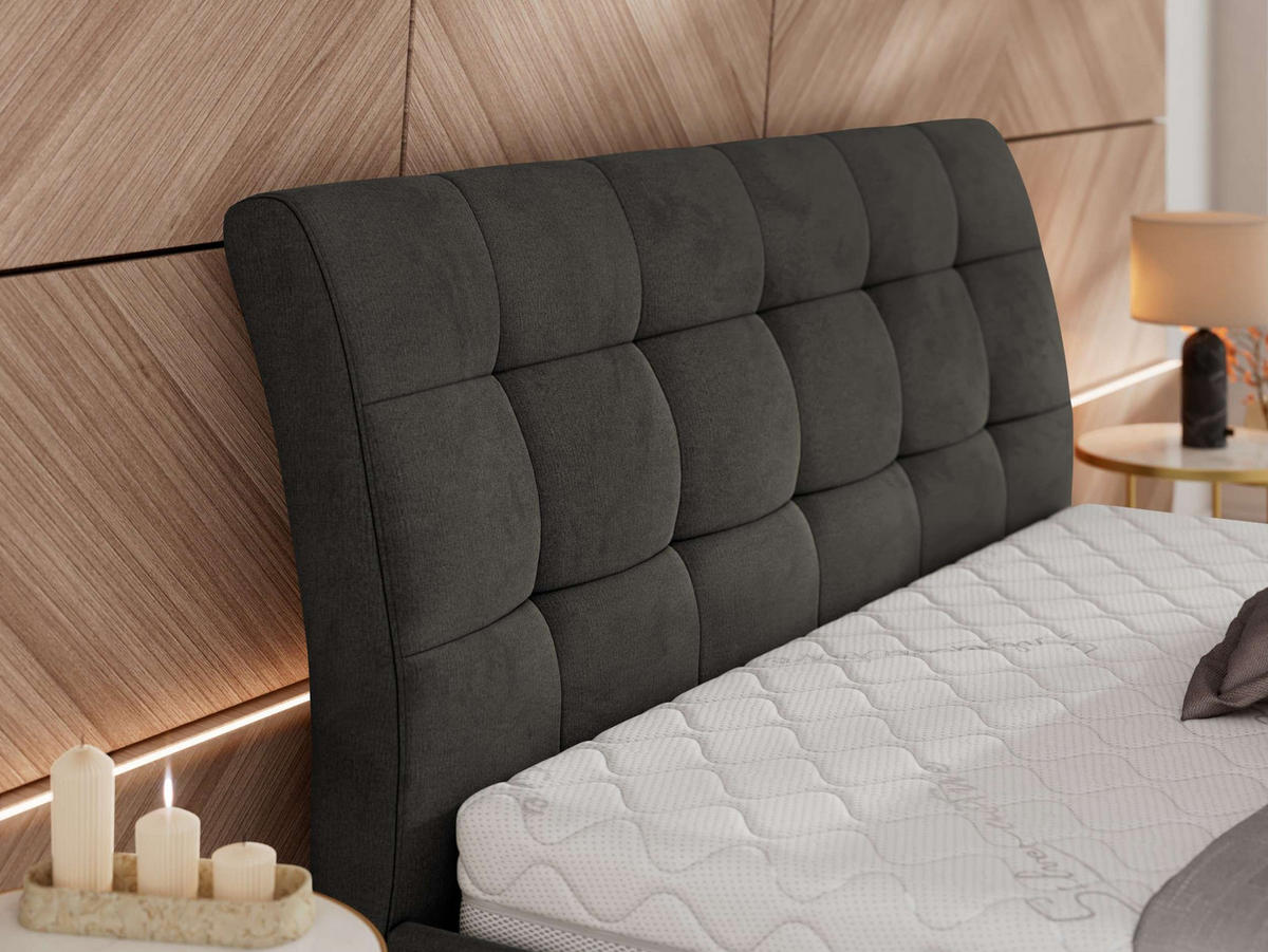 POLSTERBETT GALA CLASSIC 160/200 - Dunkelgrau Velvet - ohne Matratze - Dunkelgrau, Textil (160/200cm) - MKS